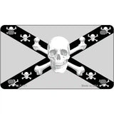 Skull Black & Silver Metal Novelty License Plate 4" x 2.2" (MLP)