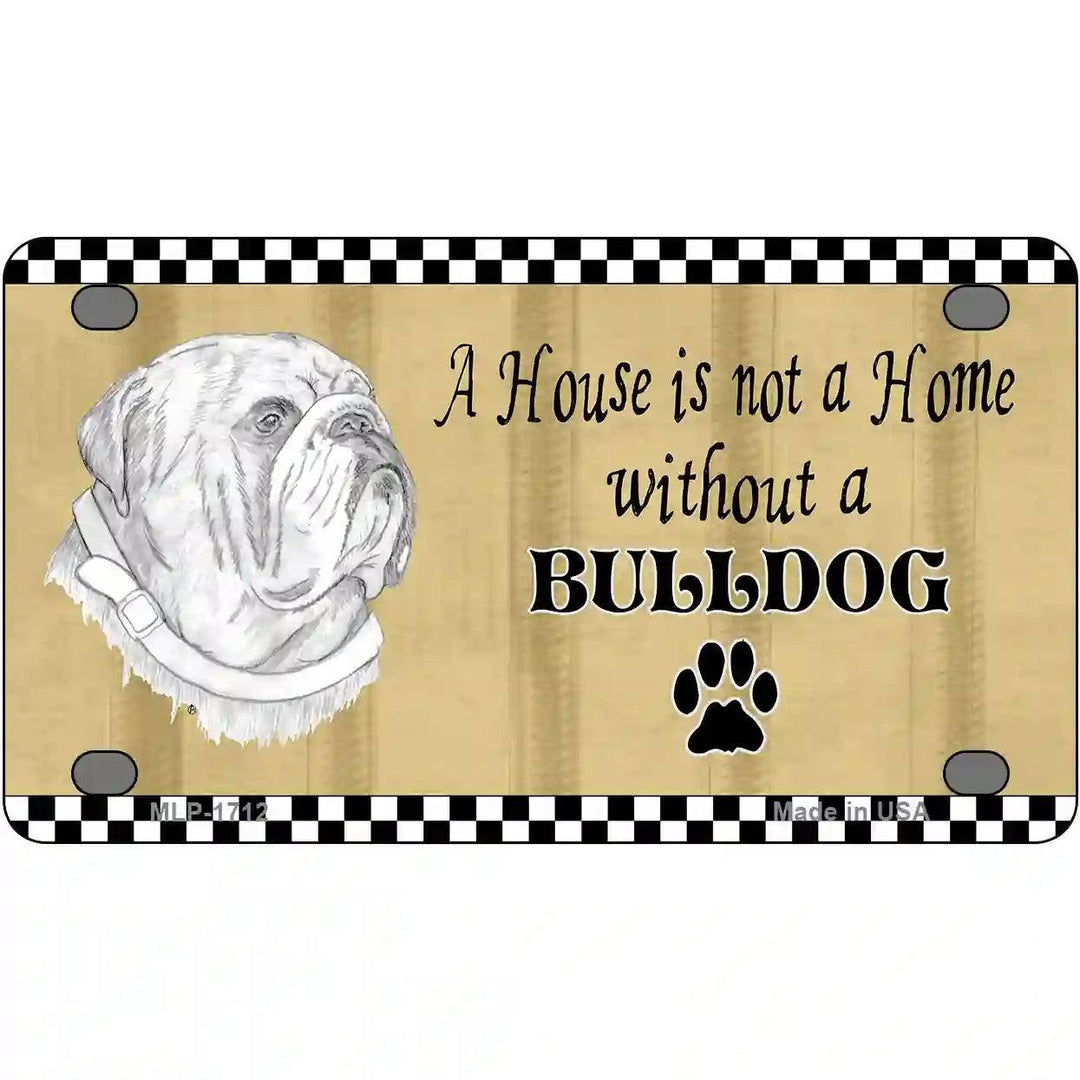 Pencil Sketch Bulldog Metal Novelty License Plate 4" x 2.2" (MLP)