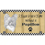 Pencil Sketch Papillon Metal Novelty License Plate 4" x 2.2" (MLP)
