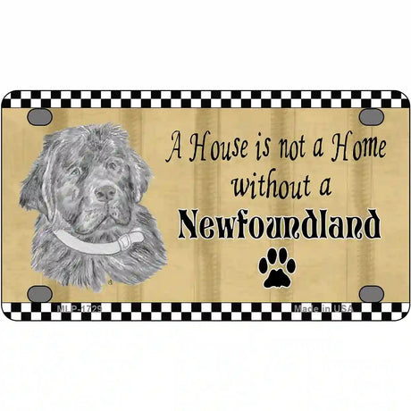 Pencil Sketch New Foundland Metal Novelty License Plate 4" x 2.2" (MLP)