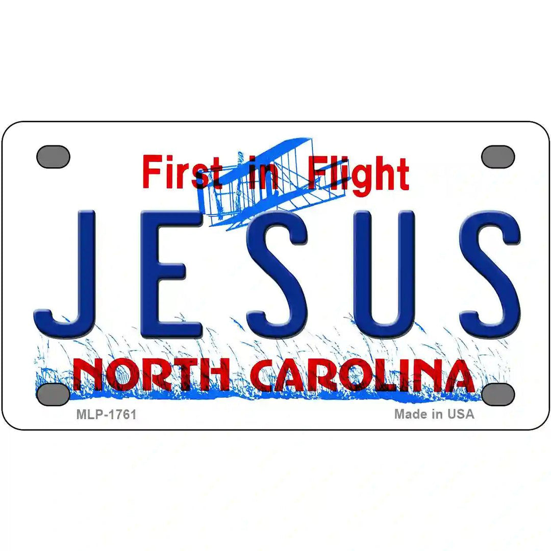 Jesus North Carolina Metal Novelty License Plate 4" x 2.2" (MLP)