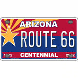Arizona Centennial Route 66 Metal Novelty License Plate 4" x 2.2" (MLP)