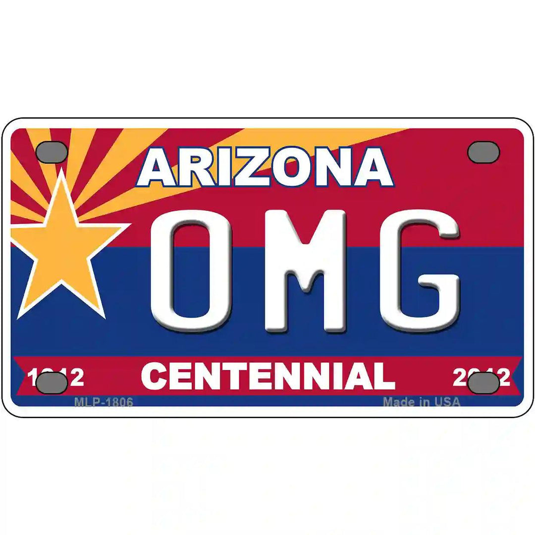 Arizona Centennial OMG Metal Novelty License Plate 4" x 2.2" (MLP)