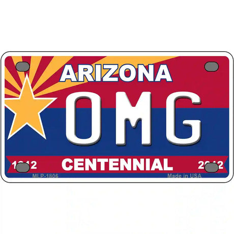 Arizona Centennial OMG Metal Novelty License Plate 4" x 2.2" (MLP)