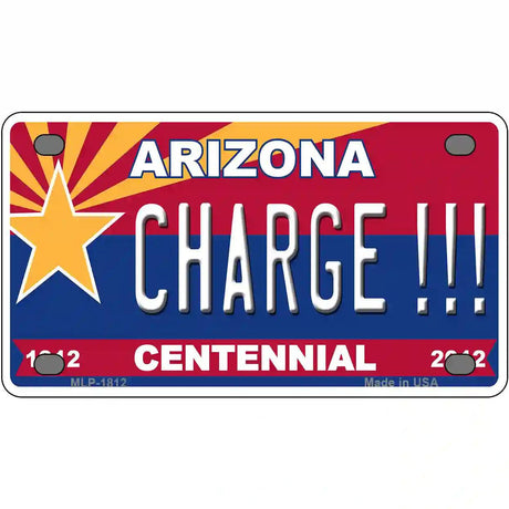 Arizona Centennial Charge Metal Novelty License Plate 4" x 2.2" (MLP)