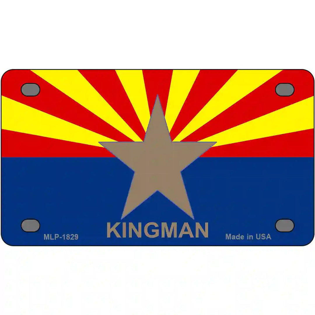 Kingman Arizona State Flag Metal Novelty License Plate 4" x 2.2" (MLP)