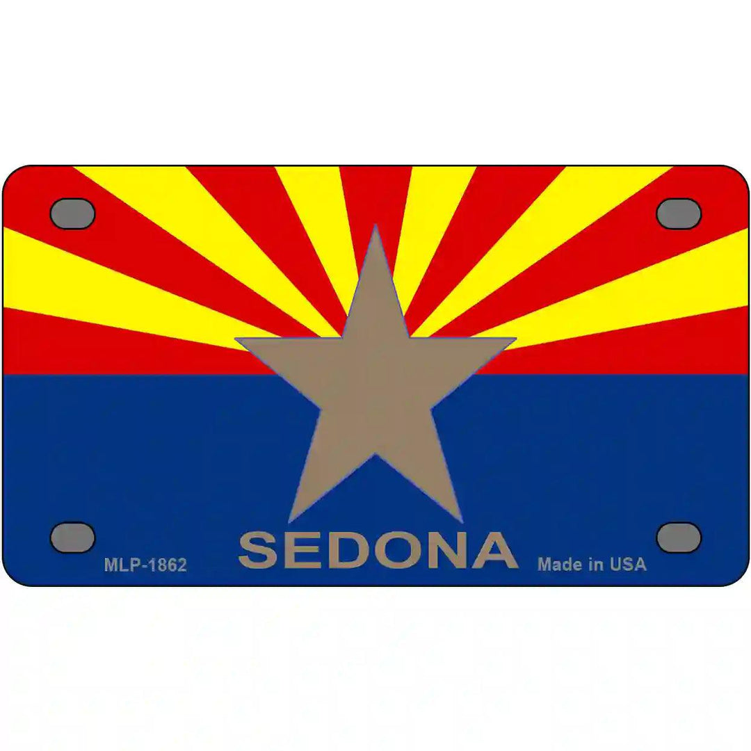 Sedona Arizona State Flag Metal Novelty License Plate 4" x 2.2" (MLP)