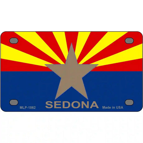 Sedona Arizona State Flag Metal Novelty License Plate 4" x 2.2" (MLP)