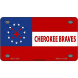 Cherokee Braves Flag Metal Novelty License Plate 4" x 2.2" (MLP)