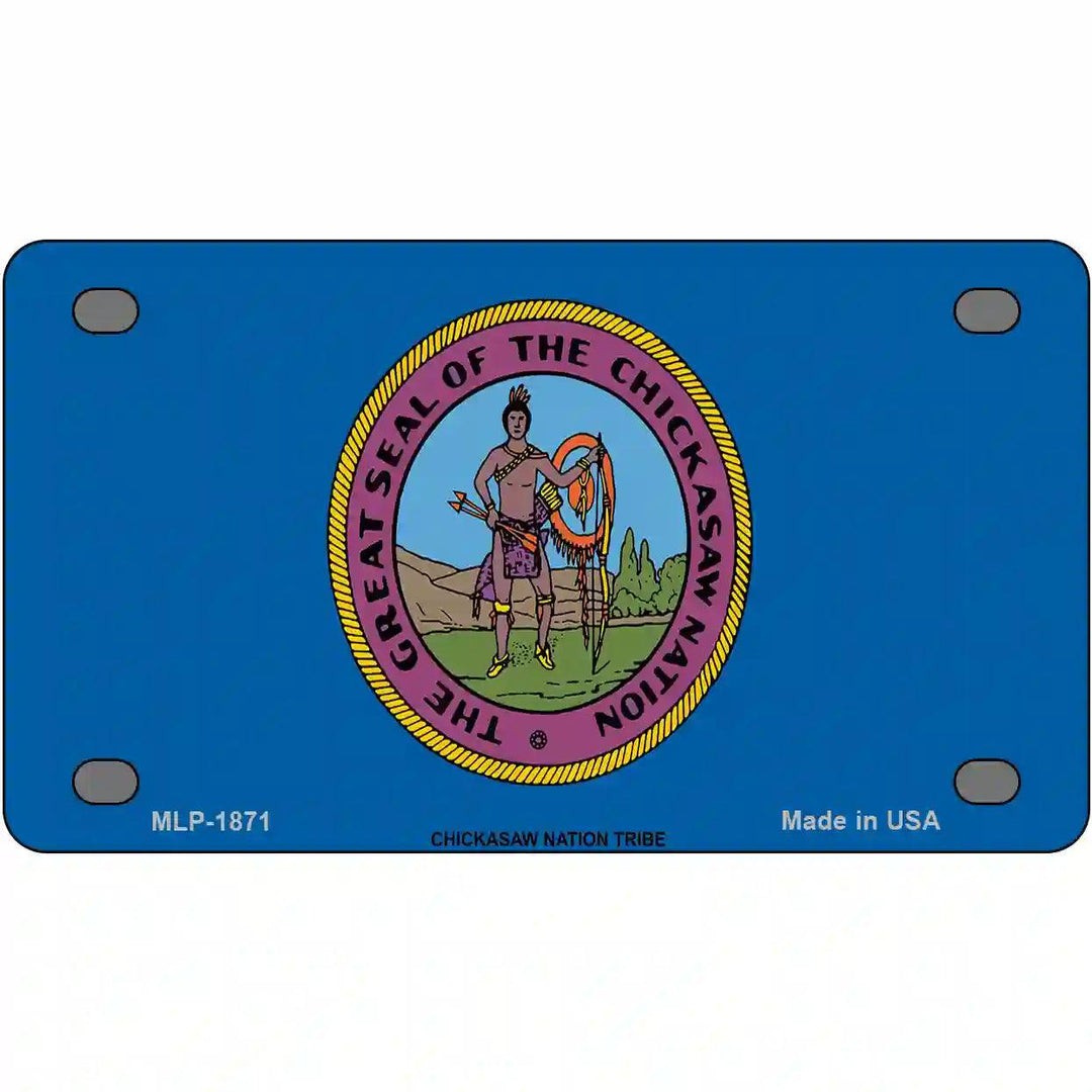Chickasaw Nation Flag Metal Novelty License Plate 4" x 2.2" (MLP)