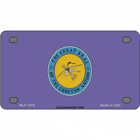 Choctaw Nation Flag Metal Novelty License Plate 4" x 2.2" (MLP)