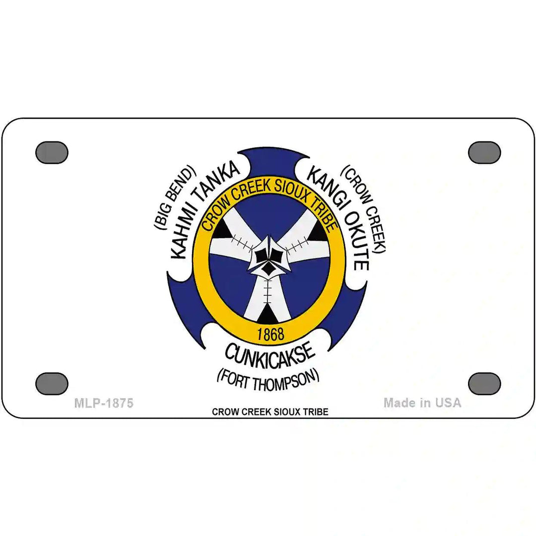 Crow Creek Sioux Tribe Flag Metal Novelty License Plate 4" x 2.2" (MLP)
