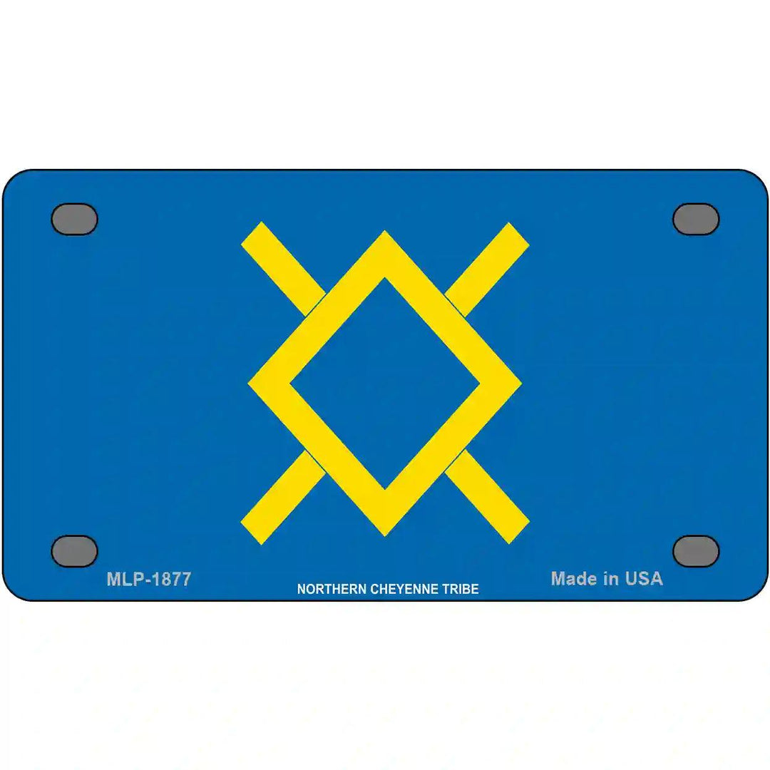 Northern Cheyenne Flag Metal Novelty License Plate 4" x 2.2" (MLP)