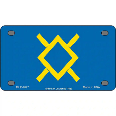 Northern Cheyenne Flag Metal Novelty License Plate 4" x 2.2" (MLP)