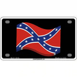 Confederate 3-D Flag Metal Novelty License Plate 4" x 2.2" (MLP)