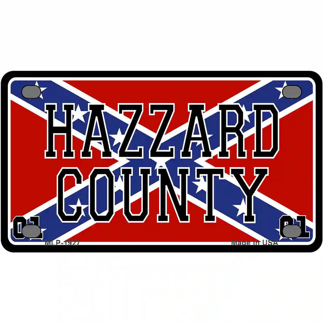 Hazard County Confederate Flag Metal Novelty License Plate 4" x 2.2" (MLP)