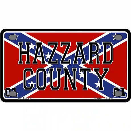 Hazard County Confederate Flag Metal Novelty License Plate 4" x 2.2" (MLP)
