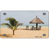 Tropical Beach Setting Metal Novelty License Plate 4" x 2.2" (MLP)