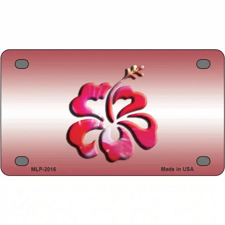 Hibiscus Flower Metal Novelty License Plate 4" x 2.2" (MLP)