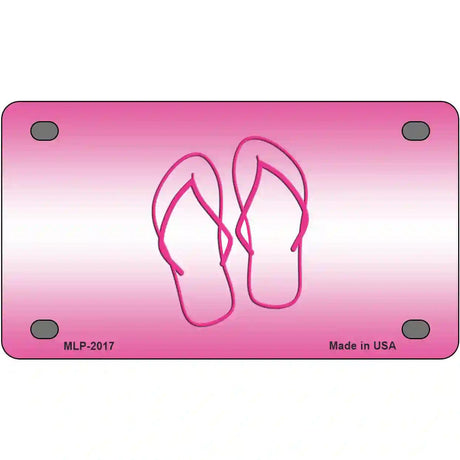 Flip Flops Pink Metal Novelty License Plate 4" x 2.2" (MLP)