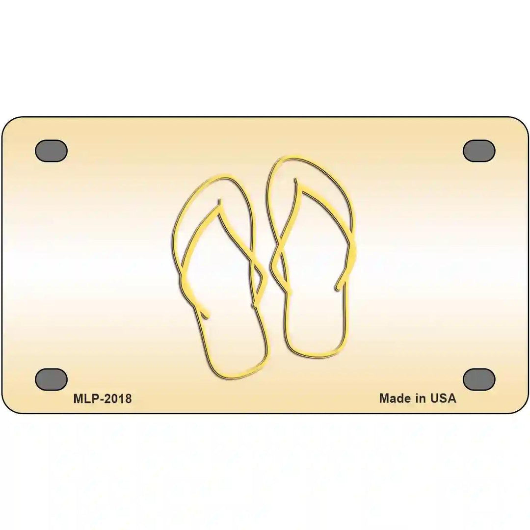 Flip Flops Yellow Metal Novelty License Plate 4" x 2.2" (MLP)