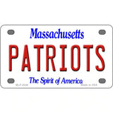 Patriots Massachusetts State Novelty Metal License Plate 4" x 2.2" (MLP)