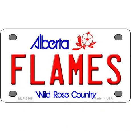 Flames Alberta Canada Province Metal Novelty License Plate 4" x 2.2" (MLP)