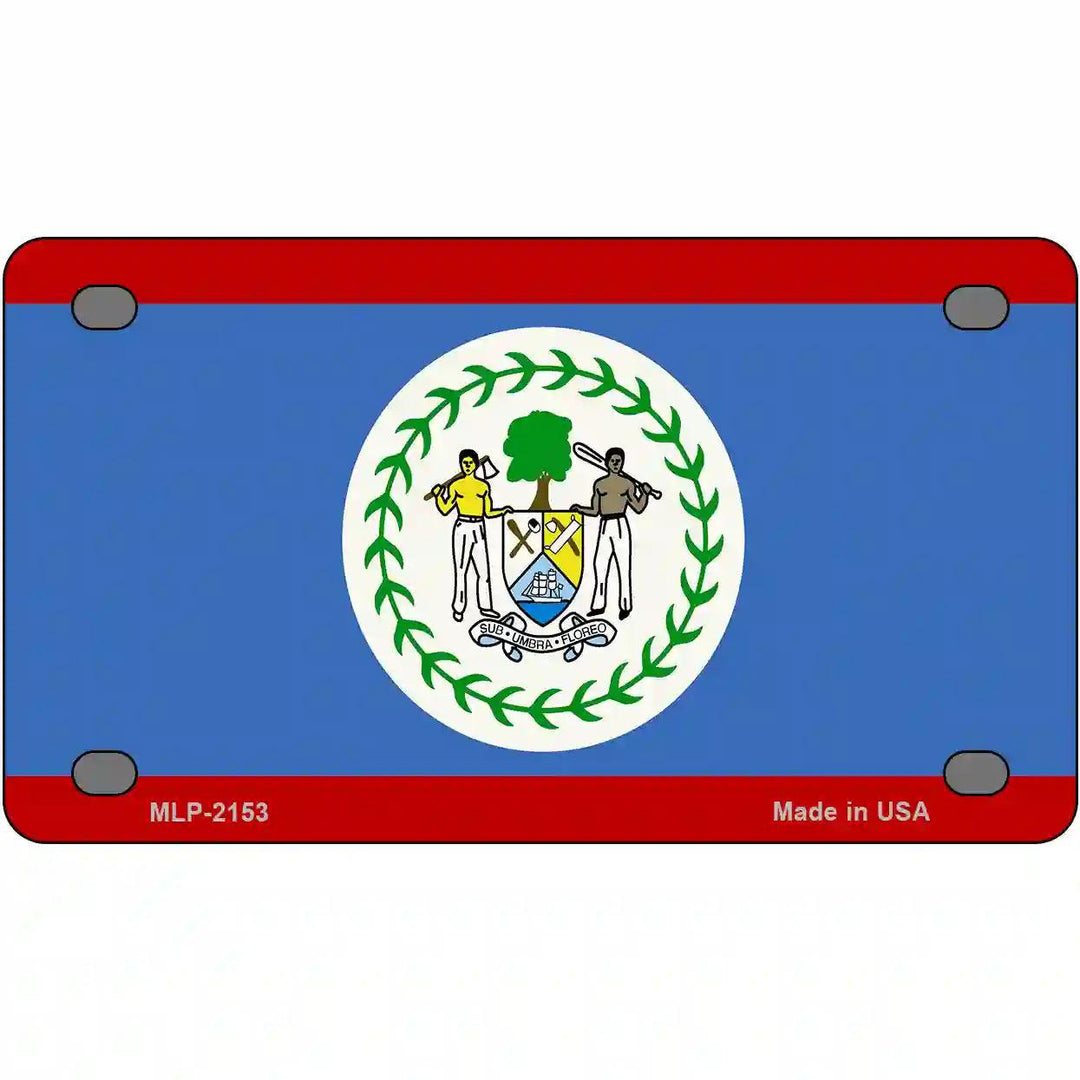 Belize Flag Metal Novelty License Plate 4" x 2.2" (MLP)