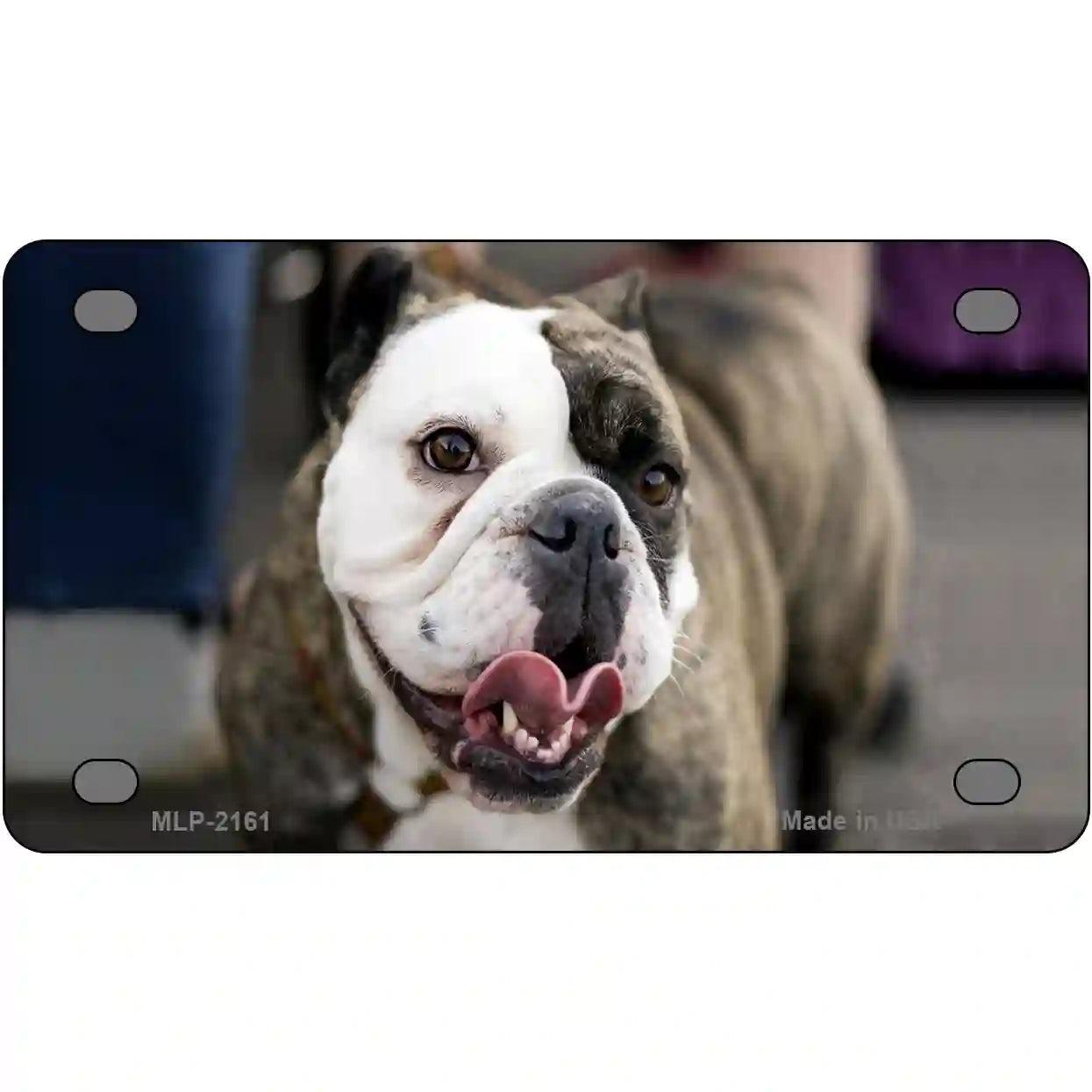 Bulldog Dog Metal Novelty License Plate | Smart Blonde