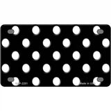 White Polka Dots Black Metal Novelty License Plate 4" x 2.2" (MLP)
