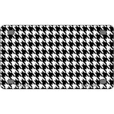 White Black Houndstooth Metal Novelty License Plate 4" x 2.2" (MLP)