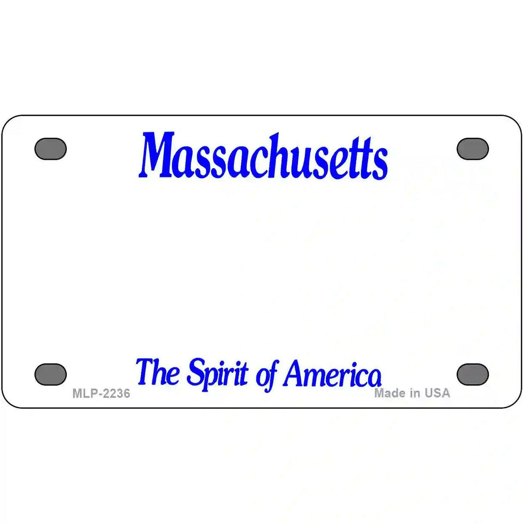 Massachusetts Novelty State Blank Metal License Plate 4" x 2.2" (MLP)