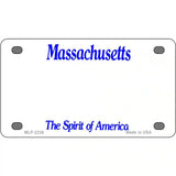 Massachusetts Novelty State Blank Metal License Plate 4" x 2.2" (MLP)