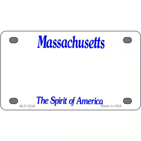 Massachusetts Novelty State Blank Metal License Plate 4" x 2.2" (MLP)
