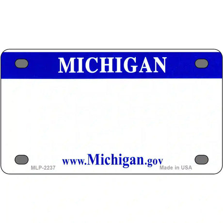 Michigan Blue Blank Novelty Metal License Plate 4" x 2.2" (MLP)
