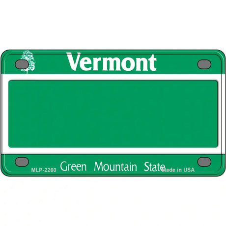 Vermont Novelty State Blank Metal License Plate 4" x 2.2" (MLP)