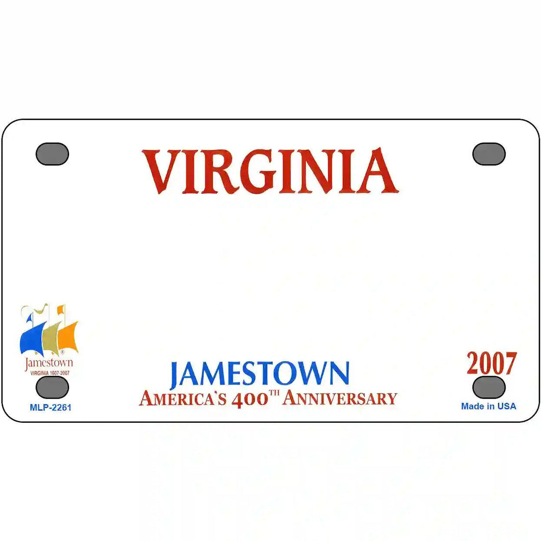 Virginia Novelty State Blank Metal License Plate 4" x 2.2" (MLP)