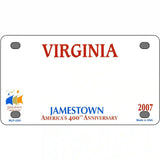 Virginia Novelty State Blank Metal License Plate 4" x 2.2" (MLP)