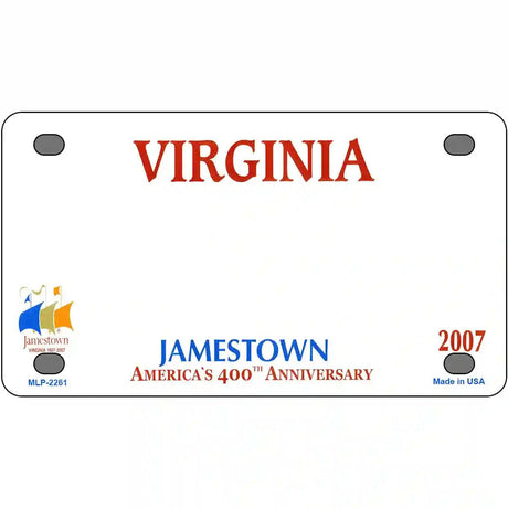 Virginia Novelty State Blank Metal License Plate 4" x 2.2" (MLP)