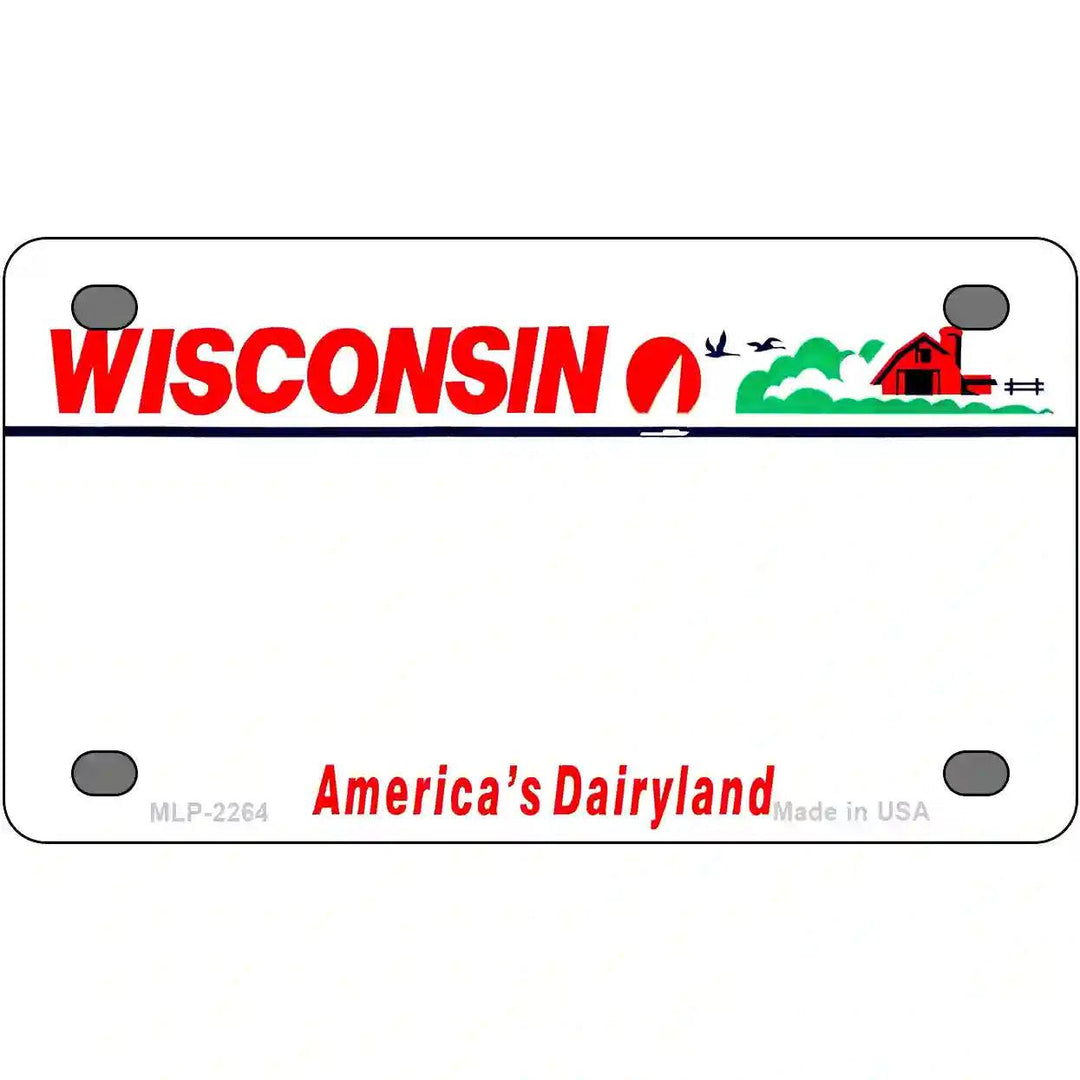 Wisconsin Novelty State Blank Metal License Plate 4" x 2.2" (MLP)
