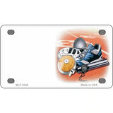 Track And Field Offset Metal Novelty License Plate 4" x 2.2" (MLP)