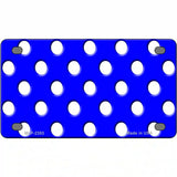 White Polka Dots Royal Blue Metal Novelty License Plate 4" x 2.2" (MLP)