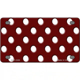 White Polka Dots Burgundy Metal Novelty License Plate 4" x 2.2" (MLP)