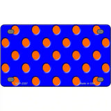 Orange Polka Dots Royal Blue Metal Novelty License Plate 4" x 2.2" (MLP)