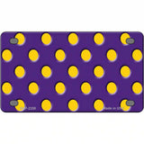 Yellow Polka Dots Purple Metal Novelty License Plate 4" x 2.2" (MLP)