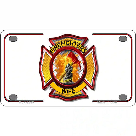 Firefighters Wife Metal Novelty License Plate 4" x 2.2" (MLP)