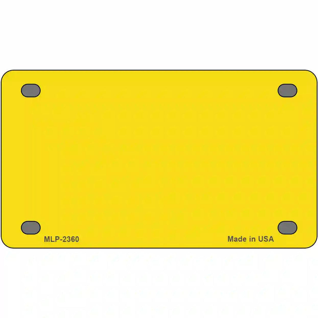 Yellow Solid Metal Novelty License Plate 4" x 2.2" (MLP)