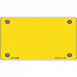 Yellow Solid Metal Novelty License Plate 4" x 2.2" (MLP)