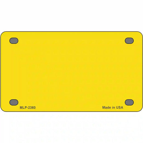 Yellow Solid Metal Novelty License Plate 4" x 2.2" (MLP)