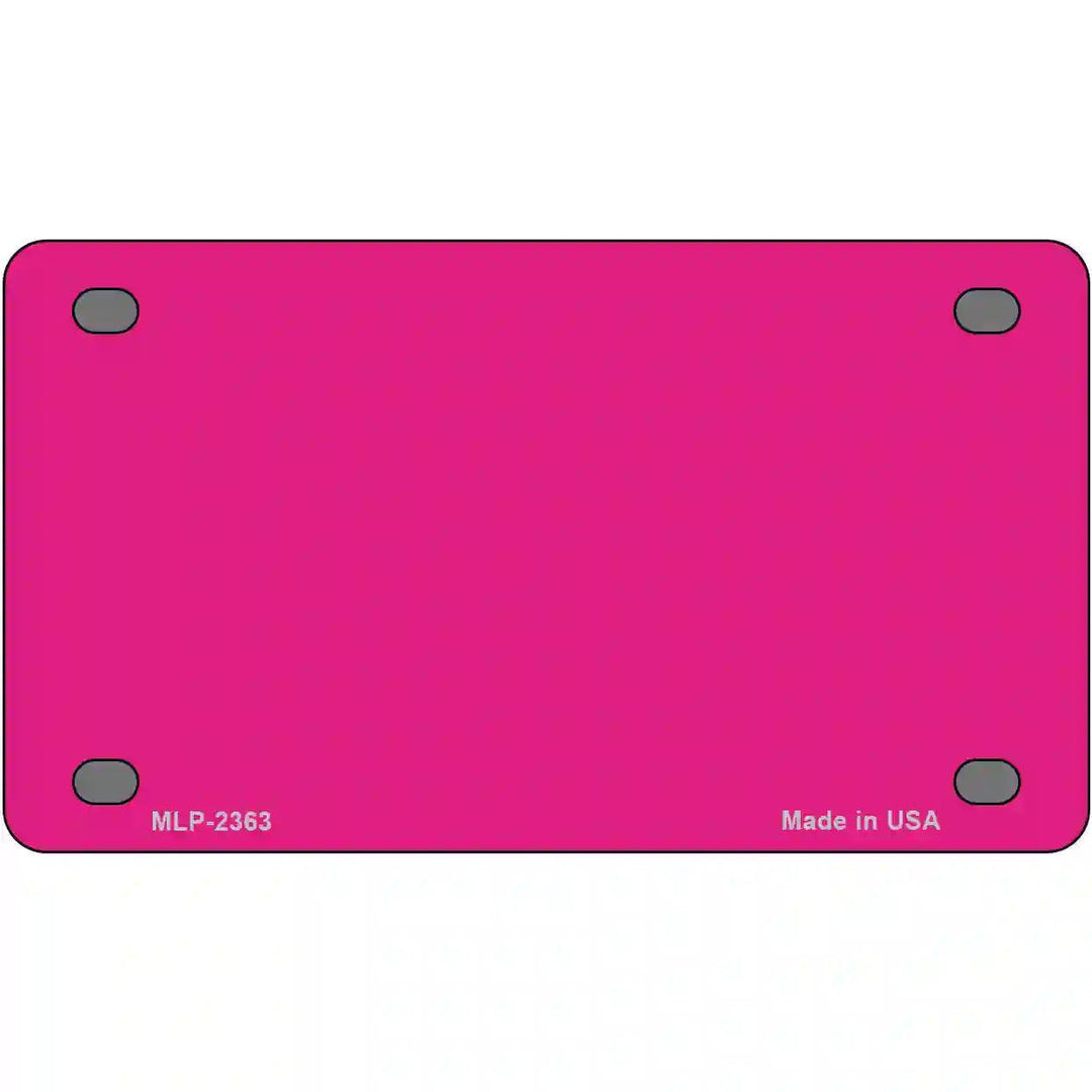 Pink Solid Metal Novelty License Plate 4" x 2.2" (MLP)